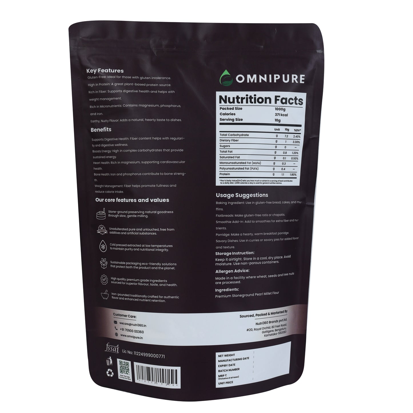 Premium Stoneground Pearl Millet Flour