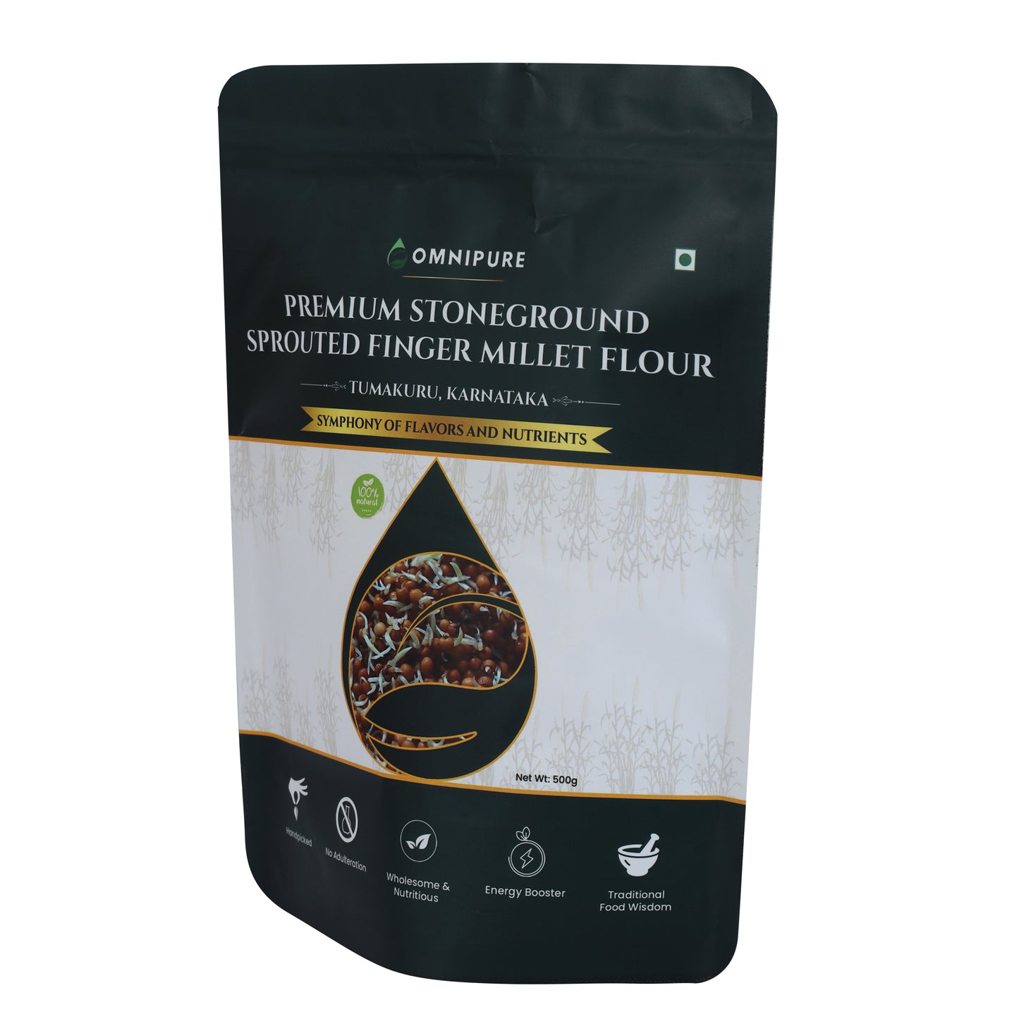 Premium Stoneground Sprouted Finger Millet Flour
