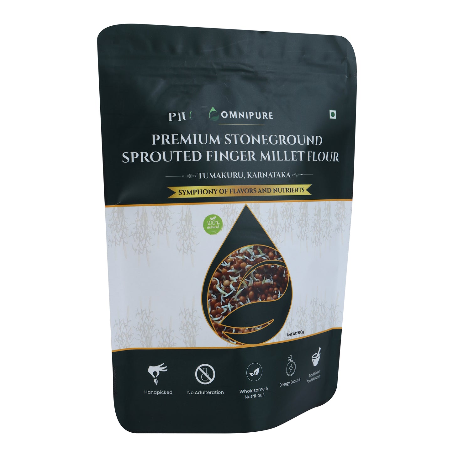 Premium Stoneground Sprouted Finger Millet Flour