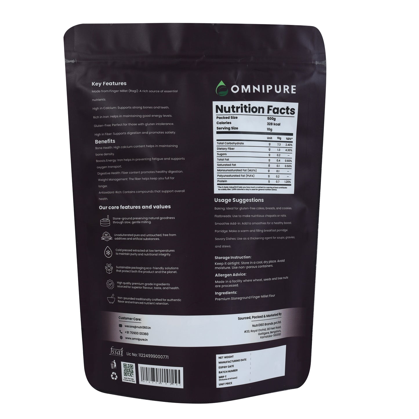 Premium Stoneground Finger Millet Flour